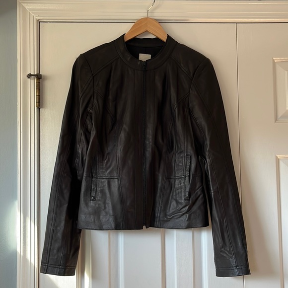 Halogen Genuine Leather Jacket - Black - Excellent Condition - Picture 4 of 8